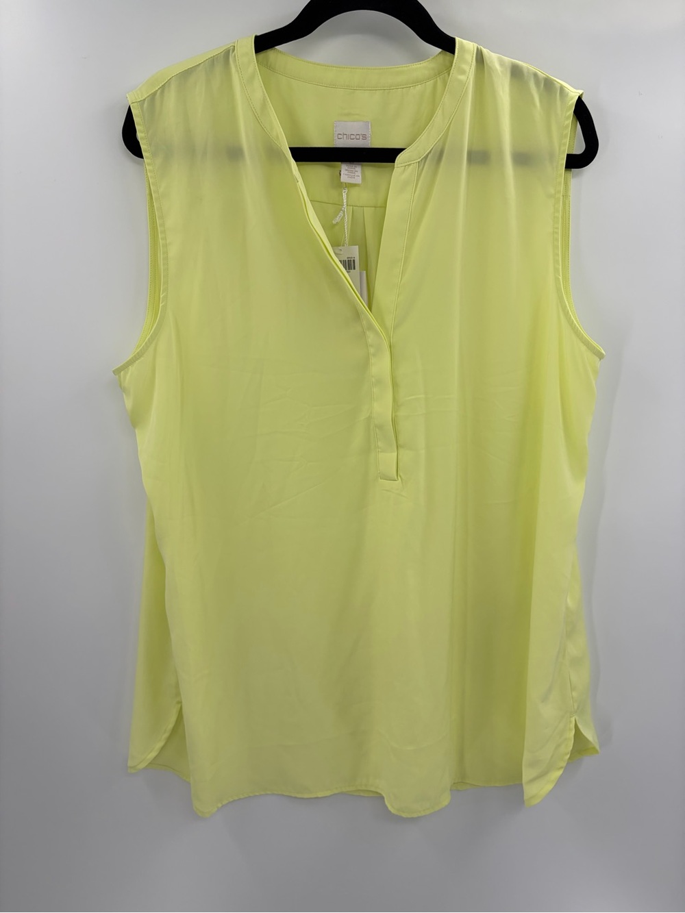 Chico’s Tank Top Women’s summer Sleeveless blouse yellow Lightweight Sz 3 xl(16)